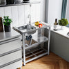 Catering Sink Stainless Steel Bowls Commercial Kitchen Right/Left Hand Drainer