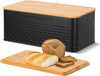 Large Bread Bin with Bamboo Lid Chopping Board Kitchen Storage Loaf Container