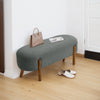 Modern Footrest Entryway Bench Oval Long Pouffe Padded Vanity Seat Shoe Bench