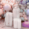 Folding Round Paper Cake Flowers Display Stand Plinth Cylinder Pedestal Wedding