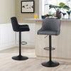 2Pcs Bar Stool Velvet Padded Swivel Gas Lift Breakfast Chair With Metal Base