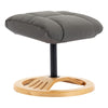 The Mandalay Swivel Recliner Chair & Footstool in Cinder Genuine Leather