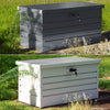 LOCKABLE OUTDOOR GARDEN STEEL STORAGE SEAT UTILITY CHEST CUSHION SHED BOX TOOLS