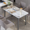 Luxury Sintered Stone Dining Table Thicken Aluminum Base Kitchen Table 4-6 Seats