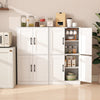 Pantry Cabinet Floor Storage Cabinet with Adjustable Shelves-White