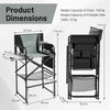 Camping Chair 116 cm Tall Directors Chair w/Bottom Mesh Bag & Storage Pocket