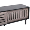 Slatted Sliding Door TV Cabinet Stand Entertainment Center Media Console Storage