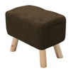 Small Pouf Pouffe Seat Footstool Fabric Linen Sofa Footrest w/ Storage Pocket