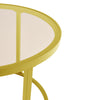 Set of 2 Nesting Coffee Tables Set Round Glass Top Living Room Side End Table