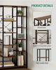 6-tier Bookcase Industrial Shaped Bookshelf Wooden Storage Display Rack