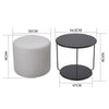 Round Coffee Table With Stool Set Space-Saving Living Room Balcony Leisure Table