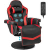 Massage Gaming Chair Height Adjustable Swivel Racing Video Gaming Recliner