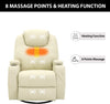 Heating 8-Point Massage Recliner Swivel Chair Sofa w/ Remote Control XMAS Gift