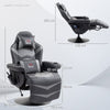 Massage Gaming Chair, Swivel Racing Gaming Recliner with Retractable Footrest