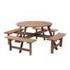 8 Seater Wooden Round Picnic Table and Bench Set Garden Furniture Set Outdoor