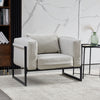 Single/Double/Triple Sofa Armchair Faux Leather Cushion Seat Metal Frame Armrest
