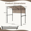 Outdoor Patio BBQ Canopy w/ Metal Shelves & Hooks-Brown