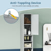Bathroom Tall Cabinet Slim Freestanding Storage Organizer Cupboard With 2 Doors