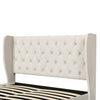 Merax Upholstered Bed Functional Bed from Storage Double Size Beige Velvet