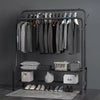 Heavy Duty Metal Double Rail Clothes Garment Hanging Rack Shelf Display Stand