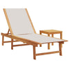 Loungers 2 pcs with Table Grey Solid Wood Acacia and V6R7