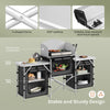 Picnic Table with Storage Camping Folding Portable Kitchen Unit Outdoor