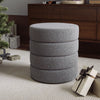 Large Round Footstool Vanity Dressing Table Stool Makeup Chair Grey Teddy Plush