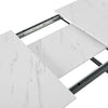 White Marble Effect Extendable 140 - 180 cm Dining Table with Black Metal Legs