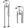 Traditional Freestanding Bath Shower Mixer Tap Brushed Brass-Chrome