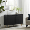 Ivala Black & Copper Effect Medium 2 Door Sideboard Modern Minimalist Melamine