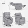 Power Lift Chair Electric Riser Recliner with Remote Control Side Pocket Grey