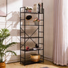 2/3/4/5 Shelf Metal Framed Wooden Bookcase Industrial Modern Bookshelf Display
