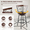 2 Pcs Swivel Bar Stool Adjustable Height Chairs Barstool Set w/ Cushioned Seat