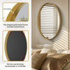 Anti-oxidation 3D Gold Oval Wall Mirror Decorative Accent Vanity Mirror Bathroom