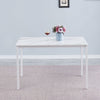Rectangular White Marble MDF Top Dining Table Metal Frame Dining Room Kitchen