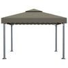 Gazebo with LED String Lights 300x300 cm Taupe Aluminium vidaXL