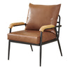 PU Single Sofa Wood Arm Metal Frame Comfort Save Space Office Home Hotel Lounge