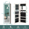 Mirror Jewelry Cabinet Lockable LED Jewelry Armoire Storage Organizer with Light