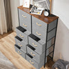 120CM Tall 10 Drawers Chest of Drawers Fabric Dresser Bedside Storage Cabinet