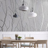 Modern Flocking 3D Embossed Wallpaper Grey Silver Tree Branches Wall Paper Decor