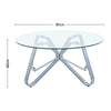80cm Large Round Coffee Table Clear Glass Tea Table Living Room Reception Lounge