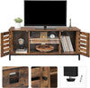 Rustic TV Stand Retro TV Unit Storage Media TV Cabinet with Doors Living Room TV