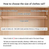 Wooden Wardrobe Pole Rod Oval Hanging Rail Tube Clothes Storage w Fittings 100cm