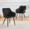 2 Pcs Dining Chairs Velvet Upholstered Seat Armchairs Kitchen Chairs Metal Legs