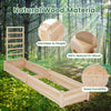 Rectangular Raised Garden Bed Fir Wood Planter Box w/2 Drainage Holes