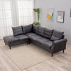L-Shaped Corner Sofa, Sectional Couch with Built-in USB Port Chaise