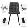 Round Dining Table & Chairs Set 4, Table with Marble Pattern Top + Grey Chairs