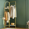 Heavy Duty Garment Rack Double Gold Adjustable Clothes Rail Stand Corner Display