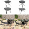 Black Glass Rect/Round/Square Garden Table Bistro Outdoor BBQ Patio Dining Table