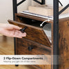 HOOBRO Side Table Bedside Table with Charging Station Nightstand 38 x 28 x 60 cm